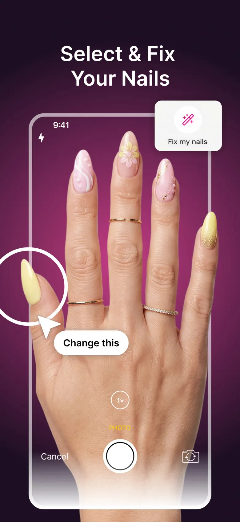 Select and fix your nails