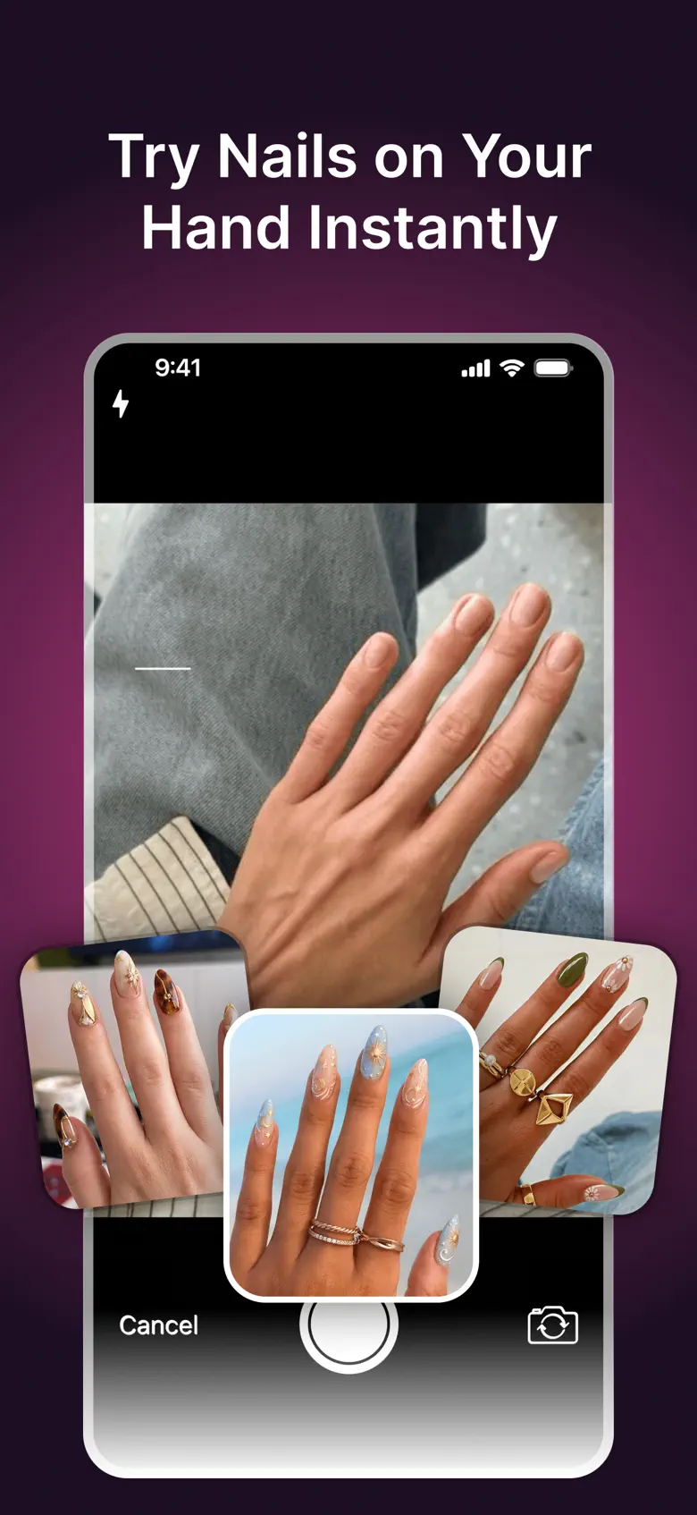 Try nails on your hand instantly