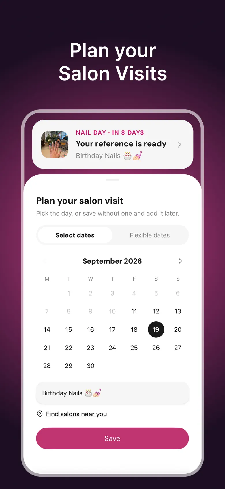 Plan your salon visits