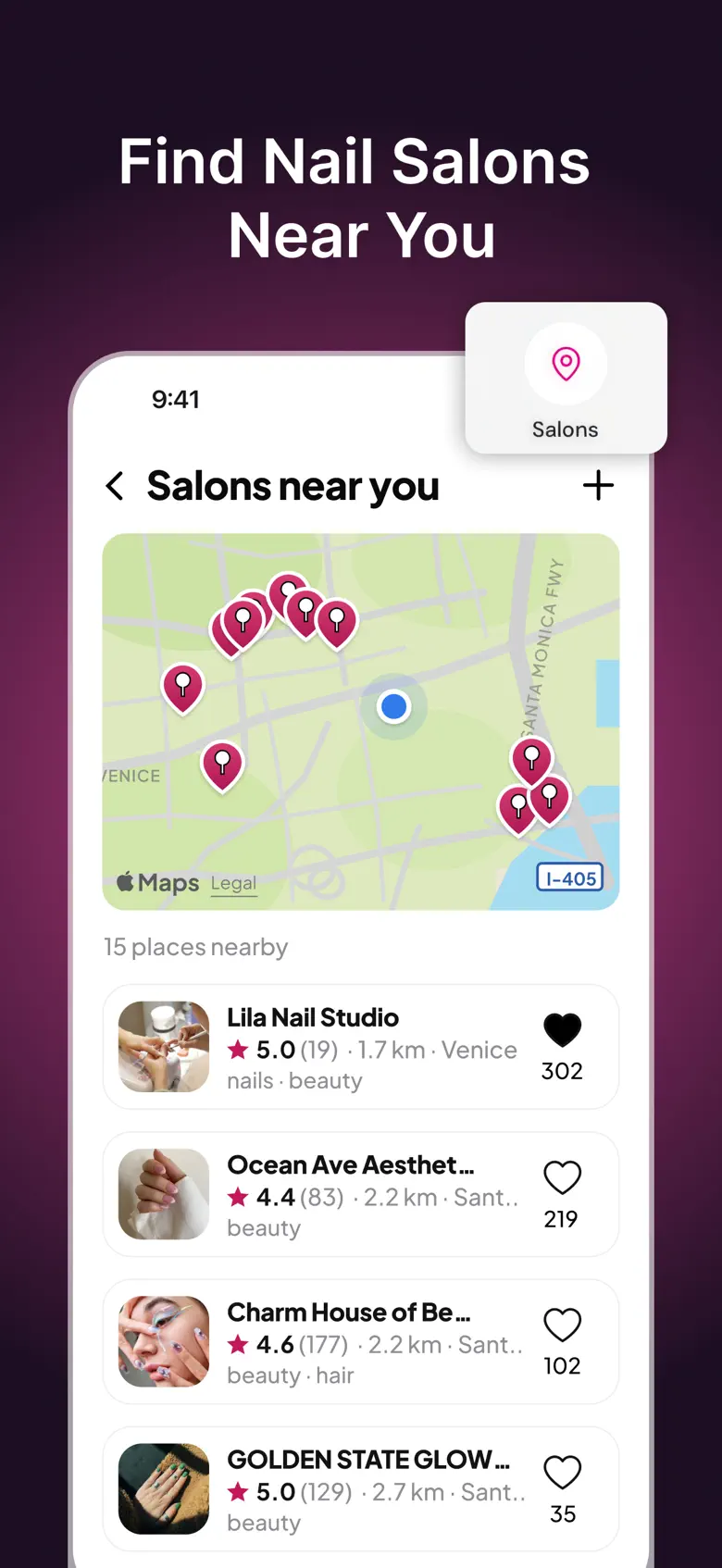 Find nail salons near you