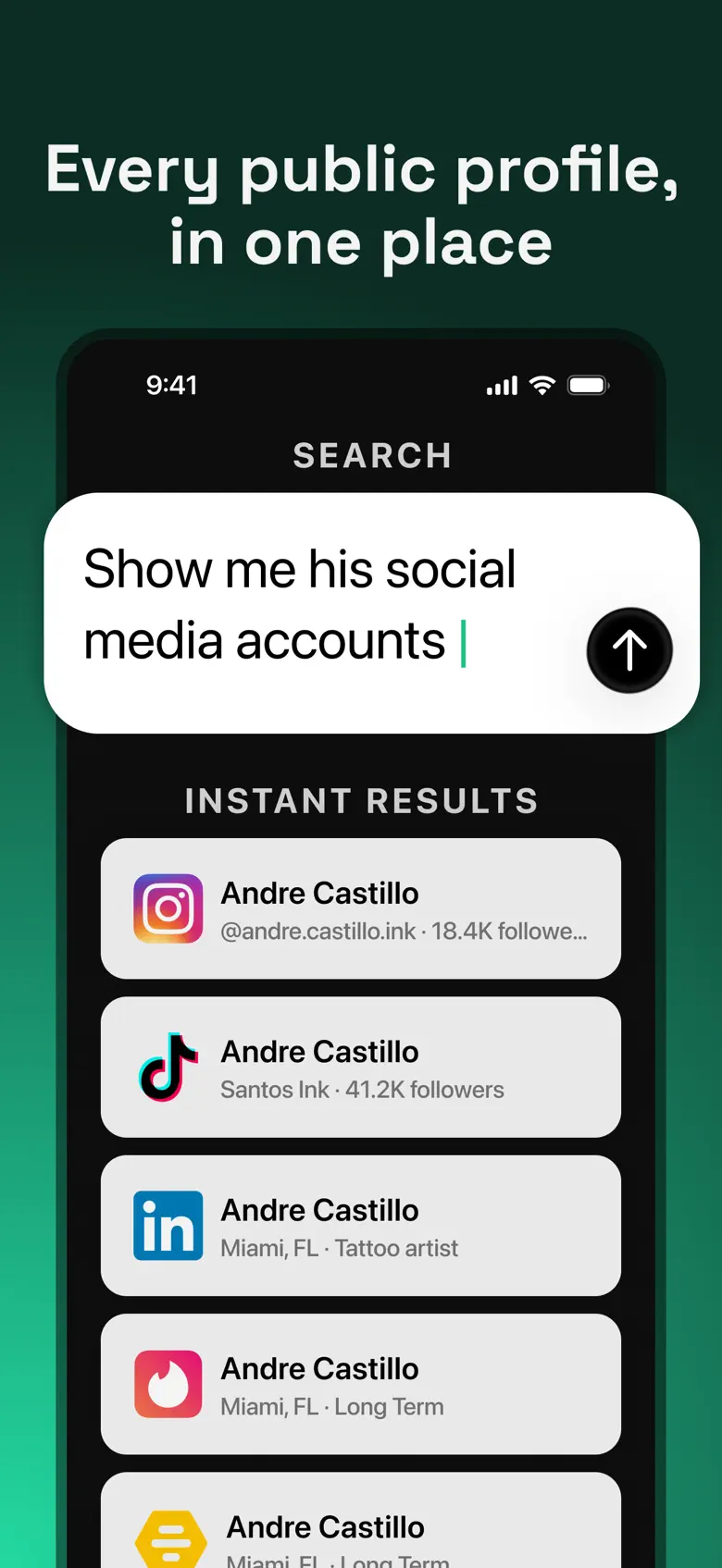 Every public profile in one place