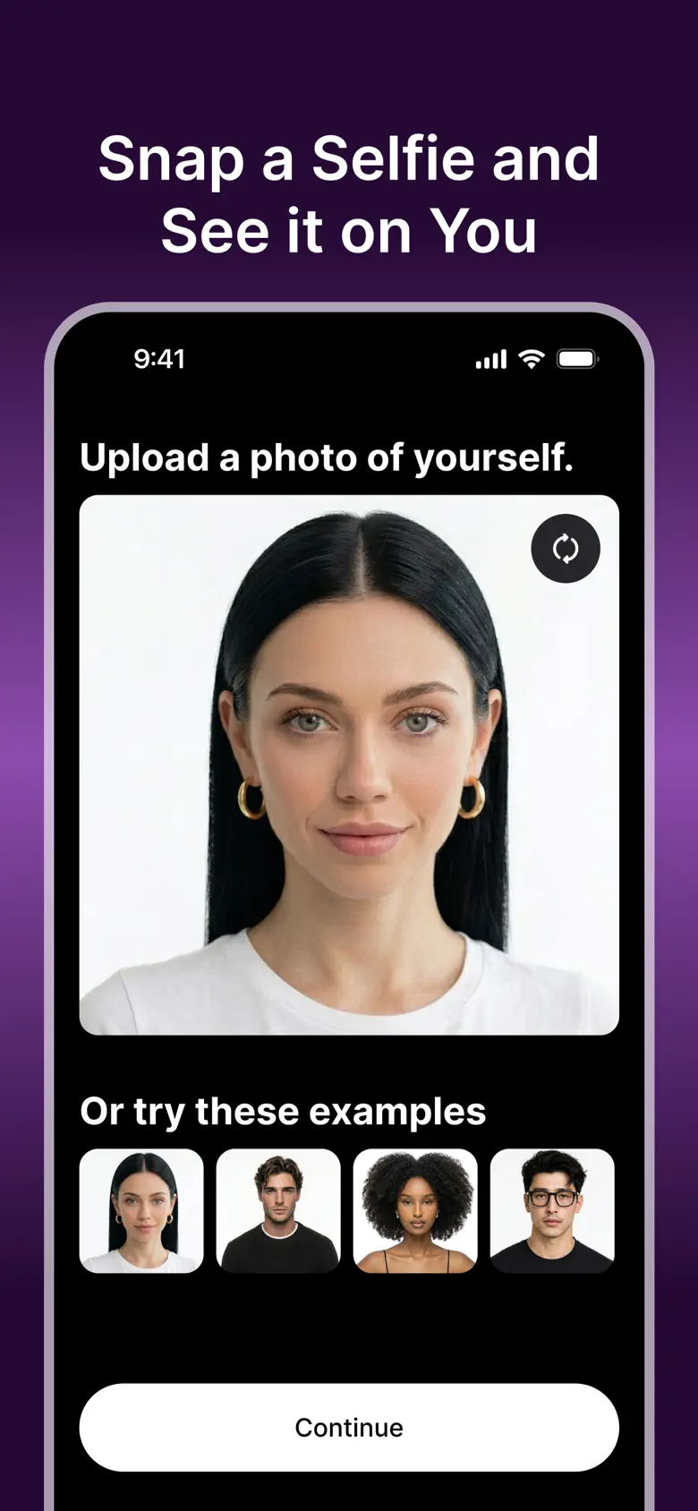 Snap a selfie and see it on you
